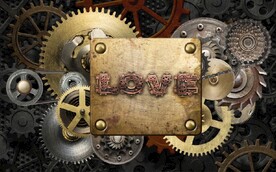 复古工业风机械齿轮餐饮背景墙