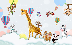 卡通儿童房背景墙