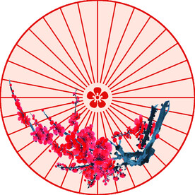 红梅油纸伞