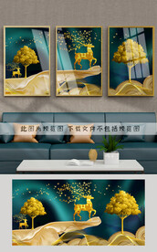 轻奢麋鹿装饰画