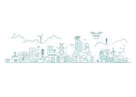 国家电网电力城市线描图