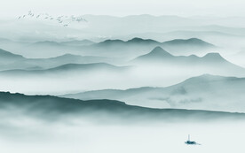 高档意境中式山水 文件分层 