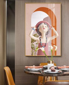 可爱粉色泡泡女孩装饰画