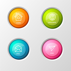 网页彩色质感水晶按钮 