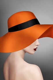 爱马仕橙人物装饰画