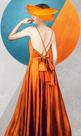 爱马仕美女装饰画玄关