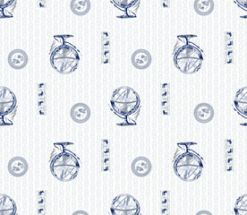 数码印花睡衣抽象地球仪