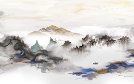 最新现代中式山水 文件分层 