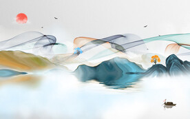 最新客厅山水新画 文件分层 