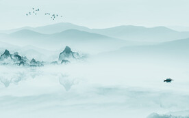 人气高清新山水画 文件分层画