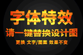 立体黄金金属字体特效