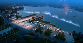 高清海滨夜景效果图分层PSD