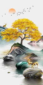 装饰画 晶瓷画 新中式