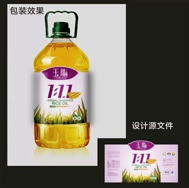 食用油包装效果图+平面图 