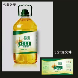 食用油包装效果图+平面图 