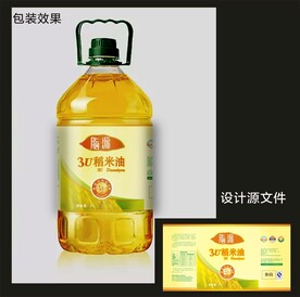 食用油包装效果图+平面图 