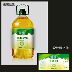 食用油包装效果图+平面图 
