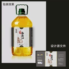 食用油包装效果图+平面图 