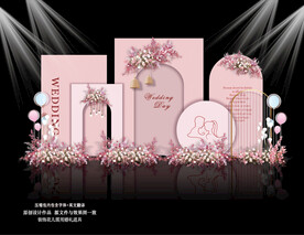 粉色婚礼背景设计