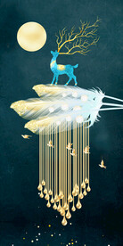 装饰画 晶瓷画 羽毛