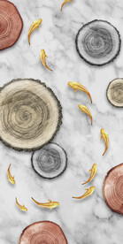 装饰画 晶瓷画 鱼