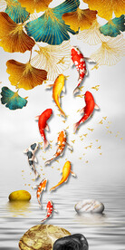 装饰画 晶瓷画 鱼