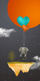 装饰画 晶瓷画 大象