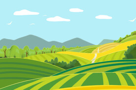 卡通夏季田野背景 