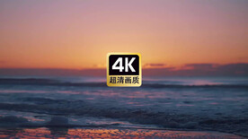 唯美海景夕阳下翻滚的海浪