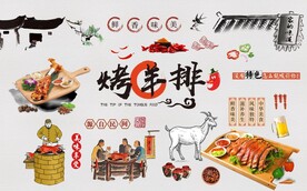 烤羊排背景图片