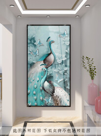 玄关孔雀装饰画