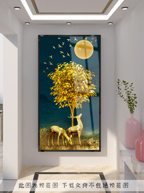 麋鹿玄关装饰画