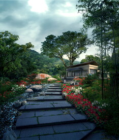 高清山区风景分层PSD效果图