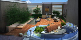 高清顶楼露台分层PSD 效果图