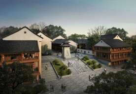 高清古建游览区分层PSD效果图