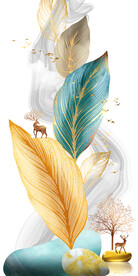 装饰画 晶瓷画 羽毛