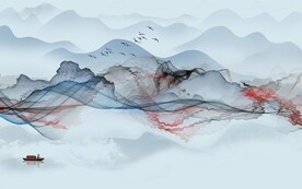 爆款客厅意境山水 文件分层 