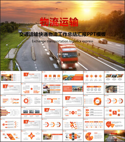 货运物流快递箱式大货车PPT