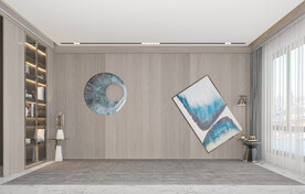 现代极简轻奢客厅空场景背景墙