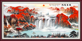 国画流水生财鸿运当头