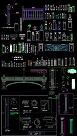 栏杆柱子CAD图库