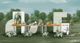 白绿色户外甜品区