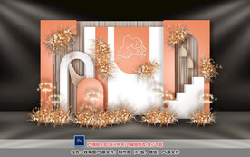 橙色婚礼迎宾区