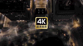 航拍现代城市群街道夜景