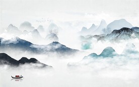 大气山水画无框画 TIF分层