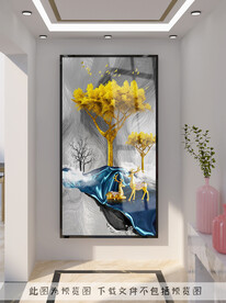 发财树玄关装饰画