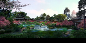 高清古建筑分层PSD效果图