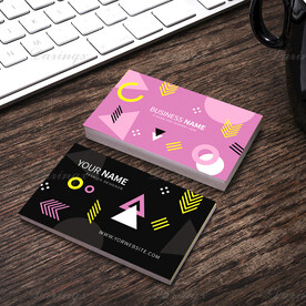 时尚矢量图案可爱卡通名片模板