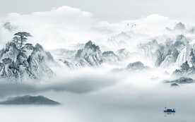 人气高档中式山水 文件分层 