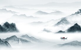 大气高档中式山水 文件分层 